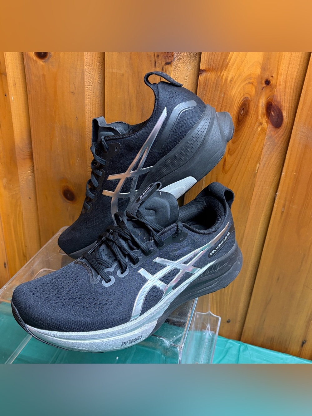 ASICS GEL-Kayano 32 Platinum Black Silver Running Shoes Women Size 13 US 1012B97